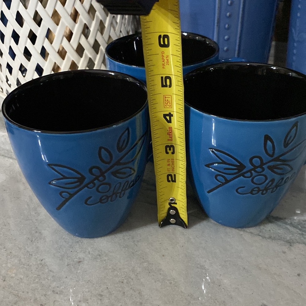 Starbucks 2007 blue and black etched with leaves and coffee beans - Picture 7 of 7